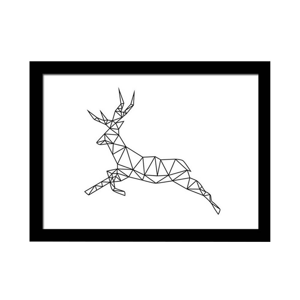1001x1001 Christmas Line Elk Canvas Prints Posters Wall Art Painting Room - Elk Line Drawing