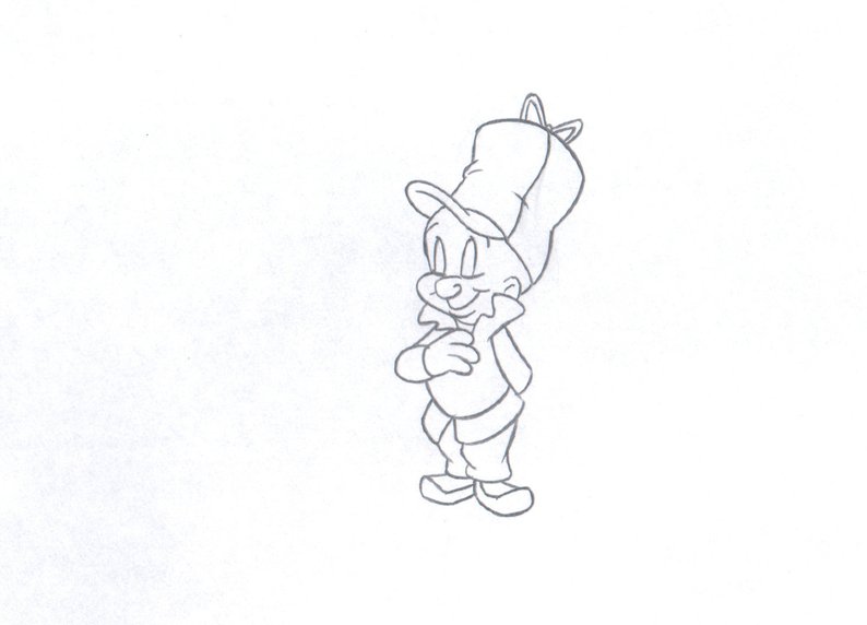 794x572 Elmer Fudd Signed Animation Key Cel Drawing Warner Brothers Etsy - Elmer Fudd Drawing