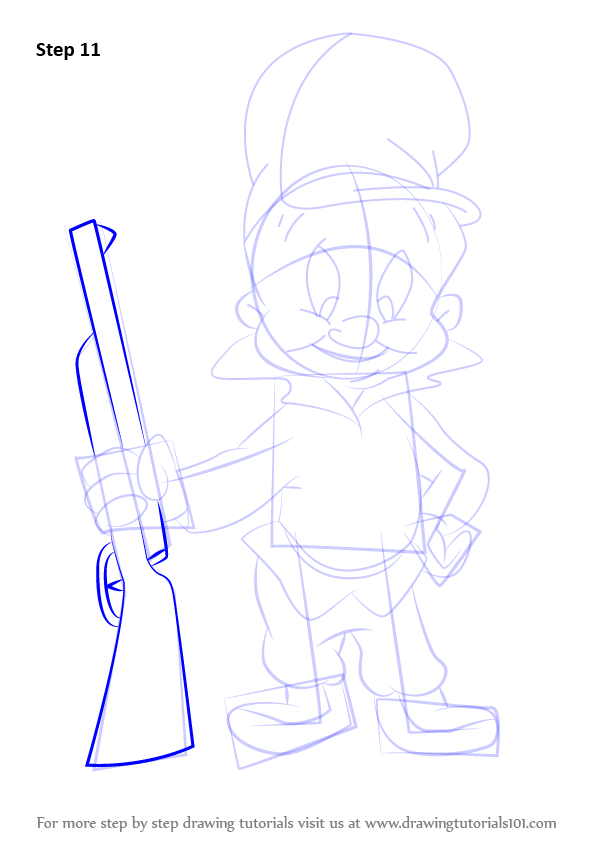 596x842 Learn How To Draw Elmer Fudd From Looney Tunes - Elmer Fudd Drawing