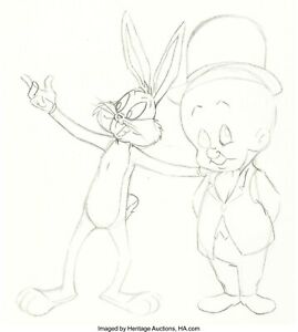 269x300 Bugs Bunny Elmer Fudd Original Animation Drawing - Elmer Fudd Drawing