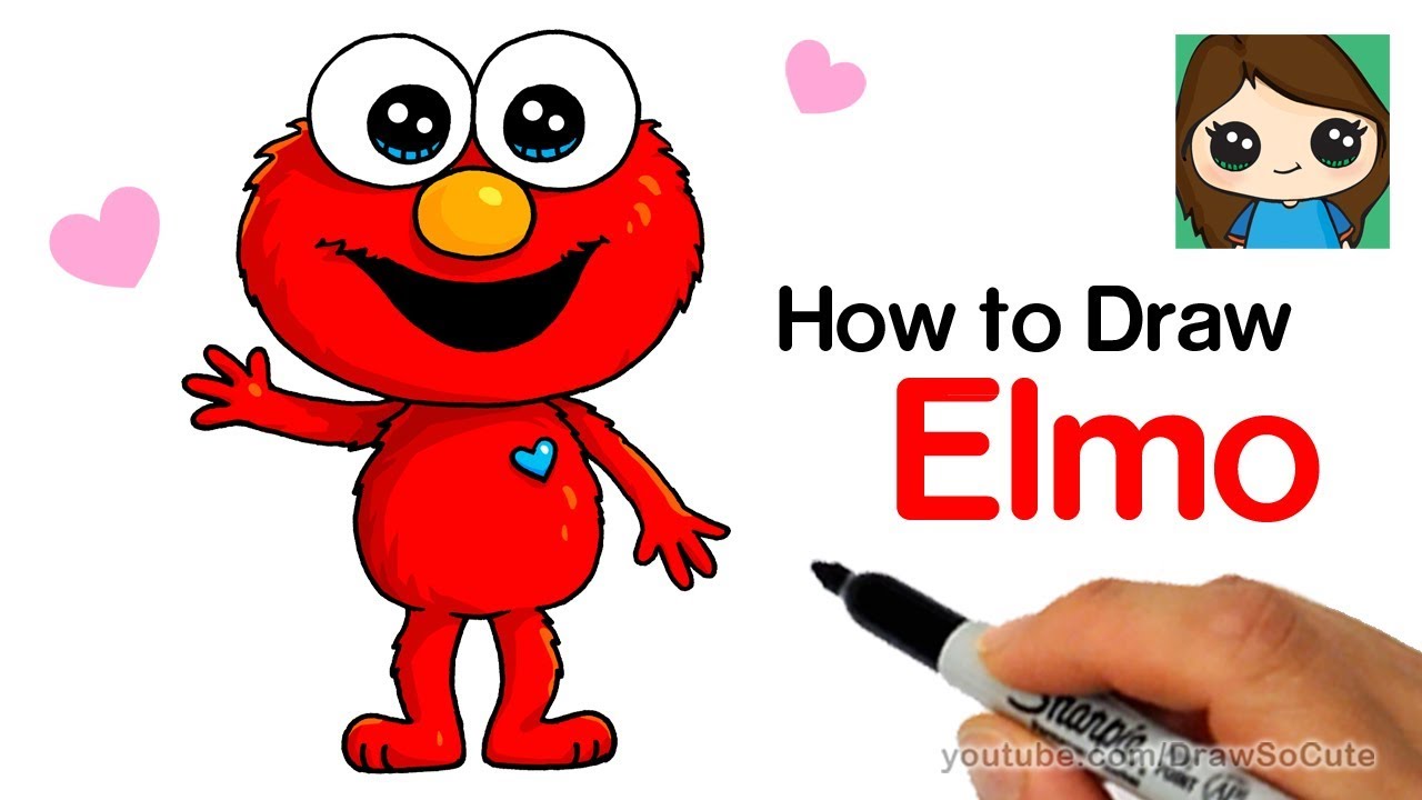 1280x720 how to draw elmo easy and cute - Elmo Cartoon Drawing