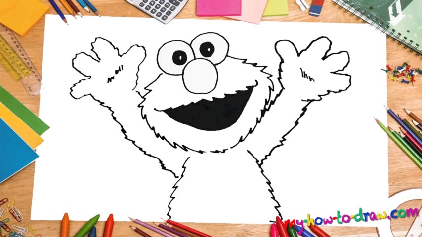 854x480 how to draw elmo - Elmo Drawing