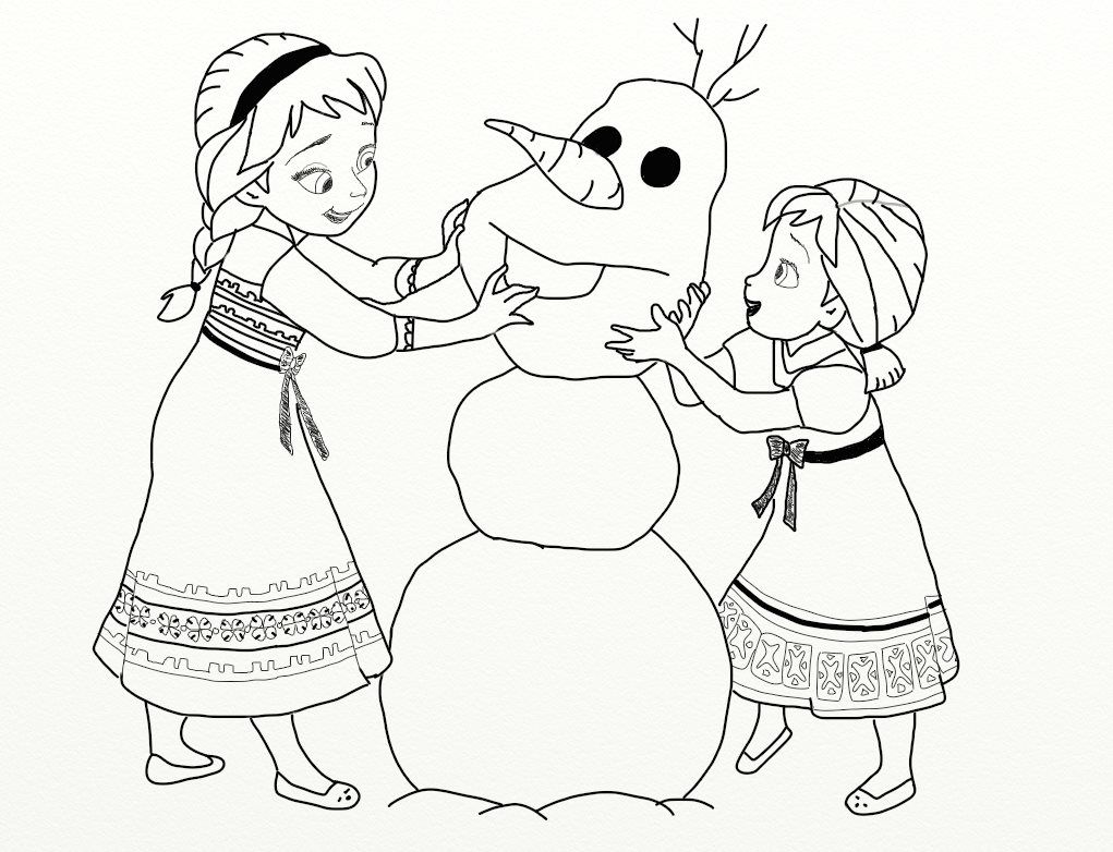 1021x782 Frozen - Elsa And Anna Drawing