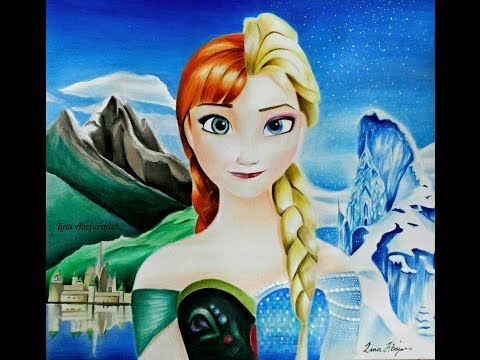 480x360 disney frozen elsa and anna fusion speed drawing - Elsa And Anna Drawing