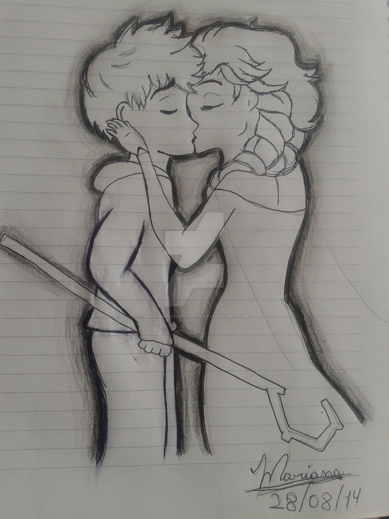774x1032 jack frost and queen elsa {kiss} - Elsa And Jack Frost Drawing