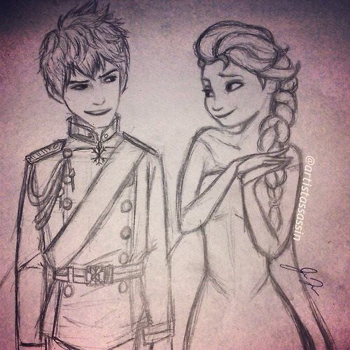 500x500 jack frost queen elsa what i don't know when this ship - Elsa And Jack Frost Drawing
