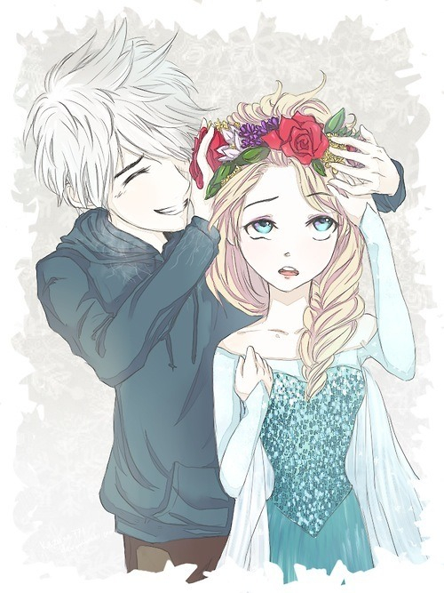 500x667 jack frost elsa via tumblr on we heart it - Elsa And Jack Frost Drawing