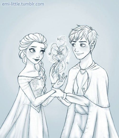 Elsa And Jack Frost Drawing at PaintingValley.com | Explore collection ...