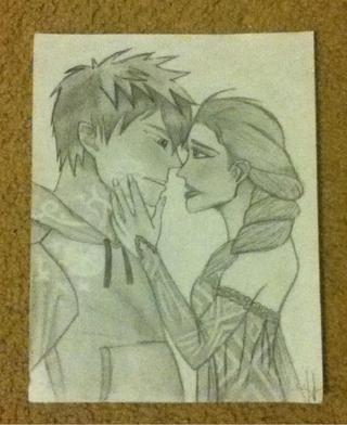 320x392 this is my drawing of elsa and jack frost! i hope u gus can fab - Elsa And Jack Frost Drawing