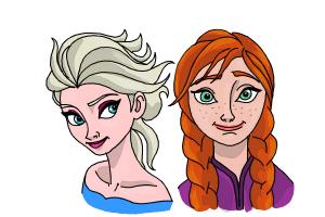 300x200 How To Draw Anna And Elsa From Frozen - Elsa Anna Drawing