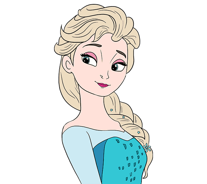 678x600 How To Draw Elsa From Frozen Easy Step - Elsa Anna Drawing