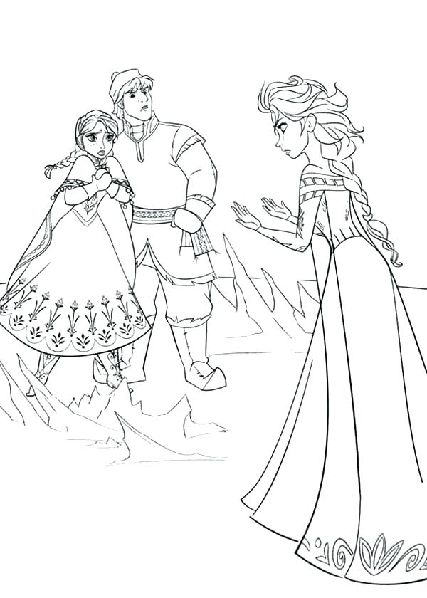 600x840 And Jack Frost Drawing At Free For Personal Elsa Anna Colouring - Elsa Anna Drawing