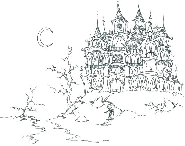 600x475 Elsa Ice Palace Colouring - Elsa Castle Drawing