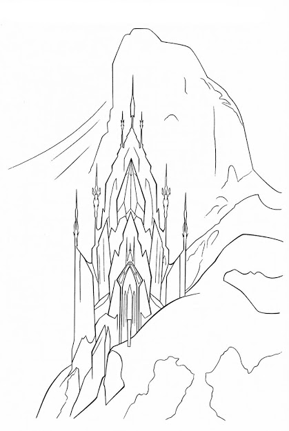 419x625 Hd Elsa Castle Frozen Coloring Pages Drawing - Elsa Castle Drawing