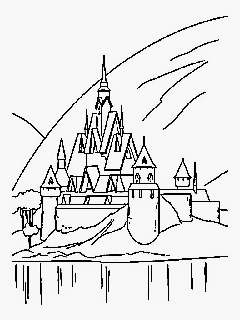 768x1024 Coloring Pages Frozen Castle Castle Coloring Pages Coloring Pages - Elsa Castle Drawing