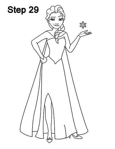 400x518 How To Draw Elsa - Elsa Drawing