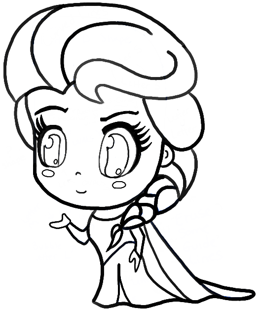 525x628 How To Draw Chibi Elsa Step - Elsa Drawing Easy