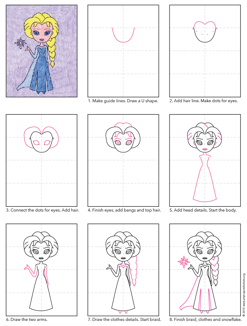 825x1088 How To Draw Elsa Art Projects For Kids - Elsa Drawing Easy