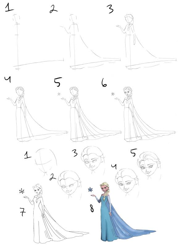 580x800 How To Draw Elsa From Frozen Nice Drawing - Elsa Drawing Easy