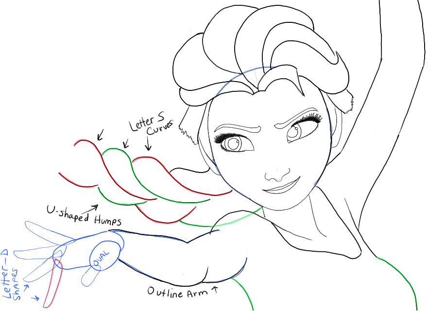 881x640 How To Draw Elsa From Frozen With Easy Step - Elsa Drawing Outline