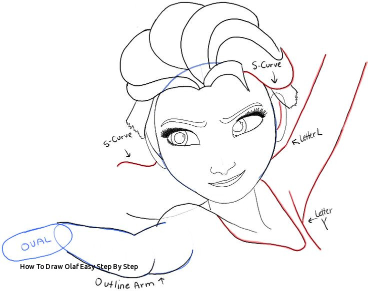 736x583 How To Draw Olaf Easy Step - Elsa Drawing Outline