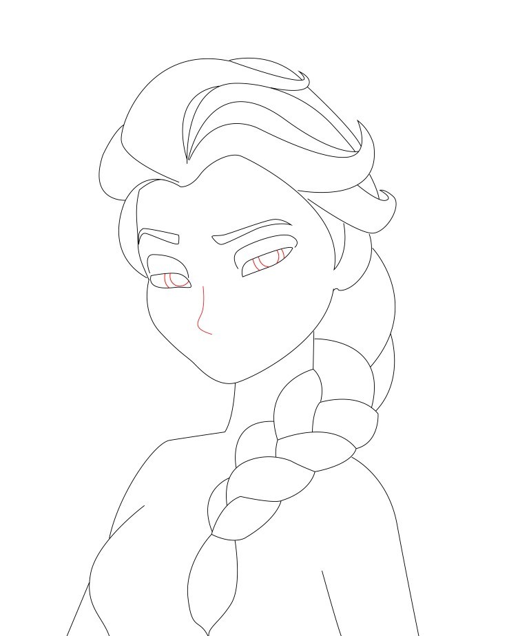 768x924 Human Drawing Outline - Elsa Drawing Outline