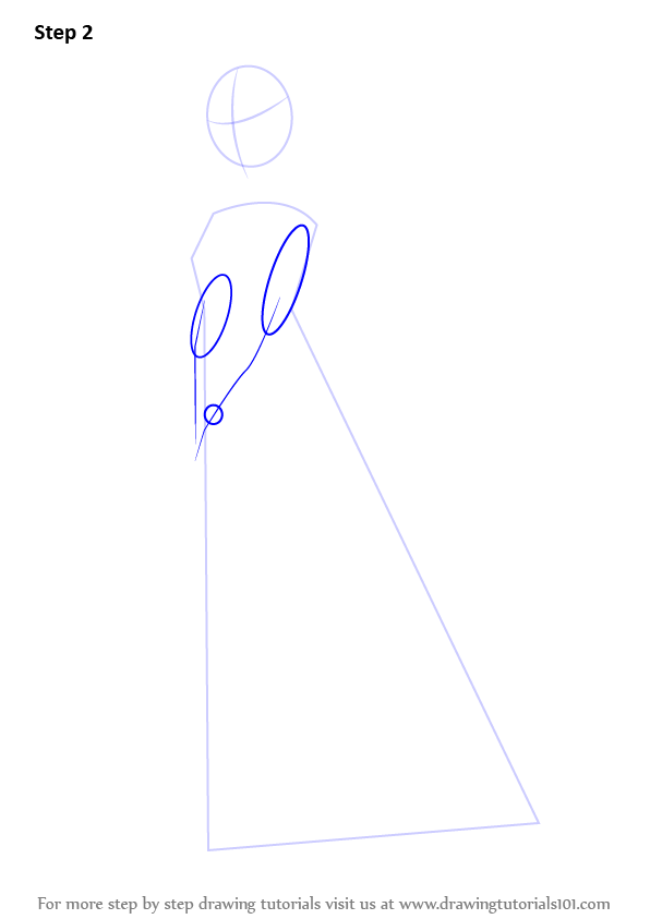 596x843 Learn How To Draw Elsa From Frozen - Elsa Drawing Outline