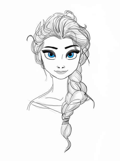 500x667 My Drawing Of Frozen's Queen Elsa! On We Heart It - Elsa Drawing Tumblr