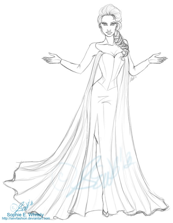 Images Of Template Elsa Frozen Drawing - Elsa Frozen Drawing. 