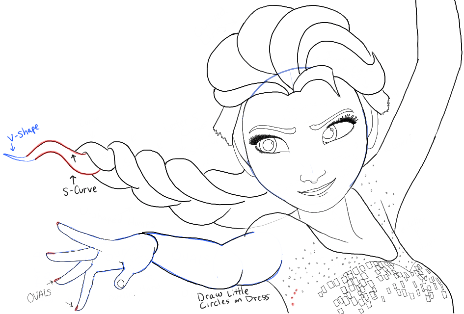945x640 How To Draw Elsa From Frozen With Easy Step - Elsa Frozen Drawing