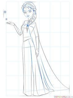 236x317 How To Draw Elsa From Frozen Step - Elsa Frozen Drawing Full Body