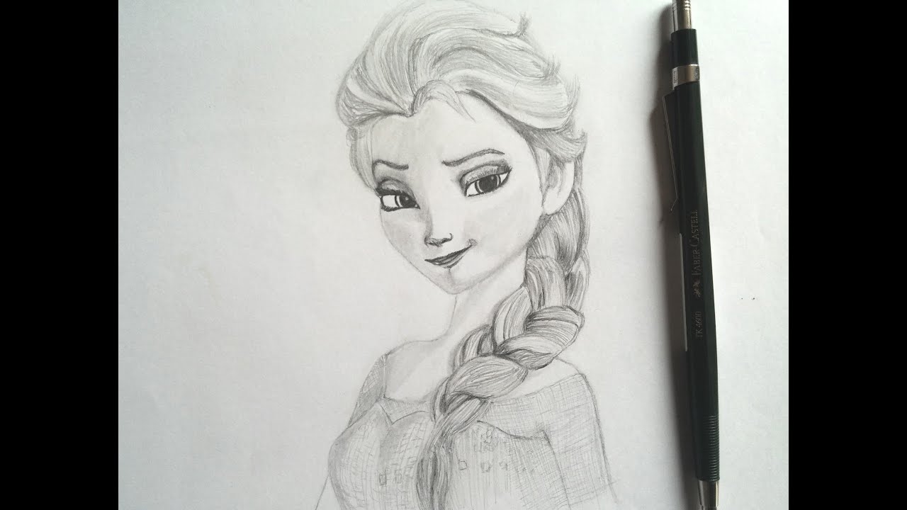 1280x720 Dibujado A Elsa - Elsa Pencil Drawing