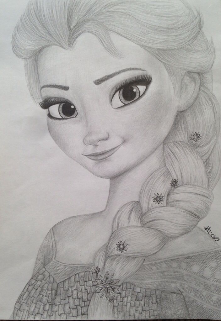 Elsa Pencil Sketch