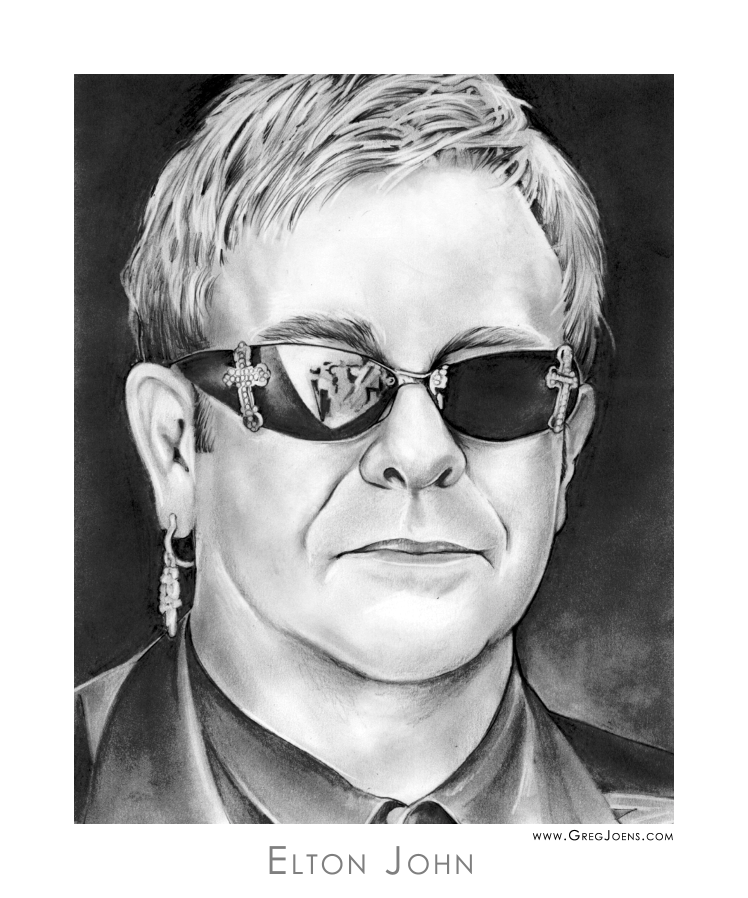 748x898 Elton John - Elton John Drawing