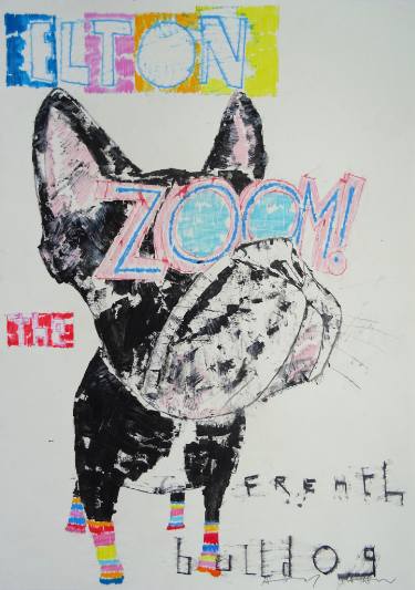 375x533 Elton John The French Bulldog Drawing - Elton John Drawing