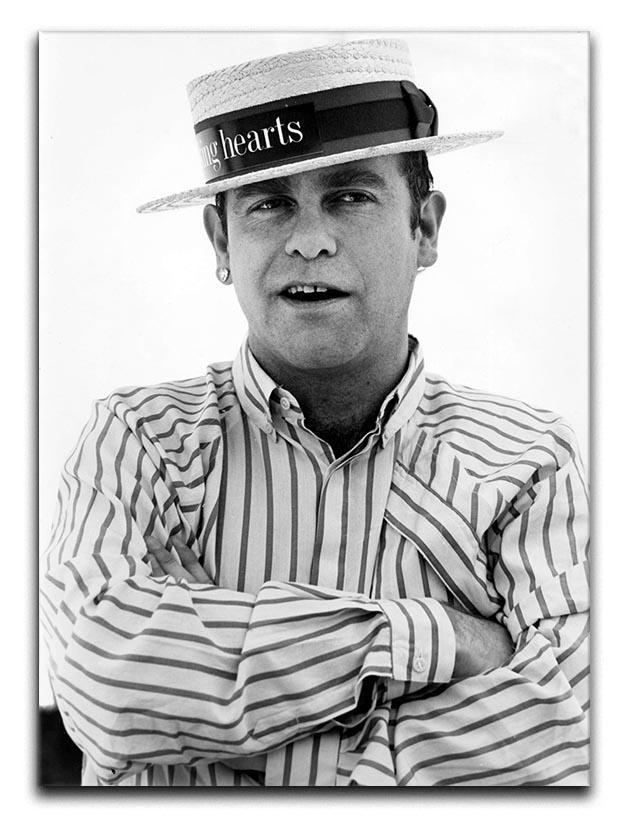 618x820 Elton John Wearing A Straw Boater Canvas Print Or Poster Canvas - Elton John Drawing