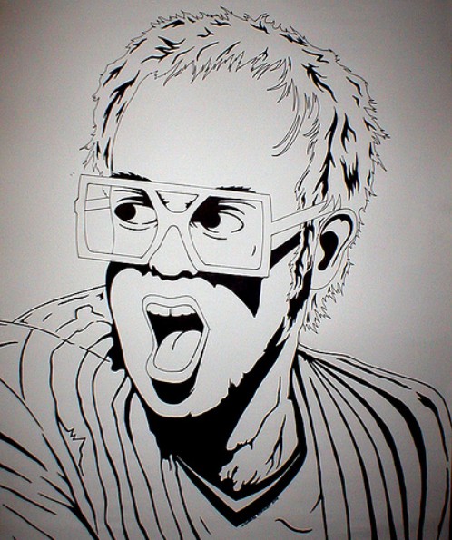 498x595 Elton Pics Elton John Drawing - Elton John Drawing