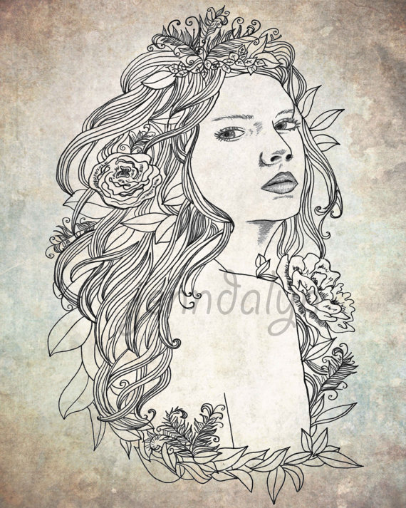 570x713 Elven Girl - Elven Drawing