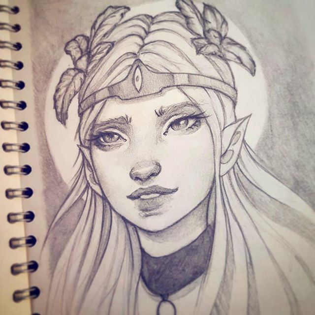 640x640 Elven Princess Beautiful Pictures Pencil Drawings, Drawings - Elven Drawing