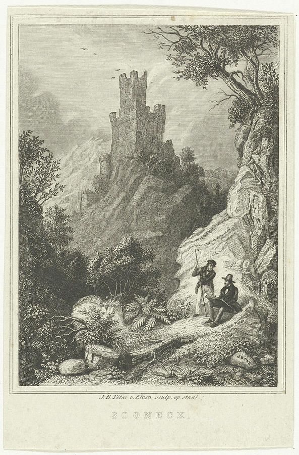 593x900 landscape with castle sooneck, jan baptist tetar van elven - Elven Drawing