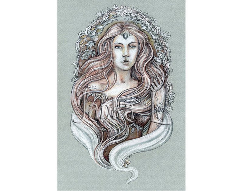 794x628 Elven Beauty Original Drawing Signed Art Elf Portrait Etsy - Elven Drawing