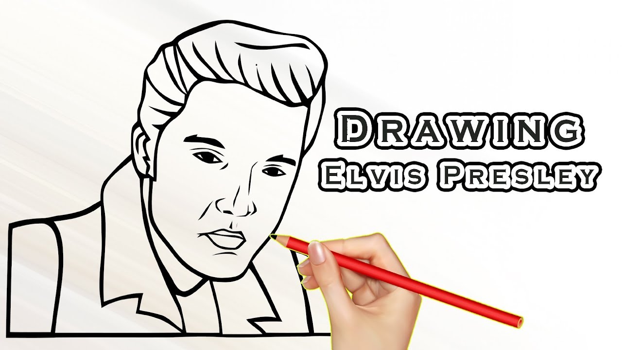 1280x720 drawing elvis presley drawing famous people draw easy for kids - Elvis Cartoon Drawing