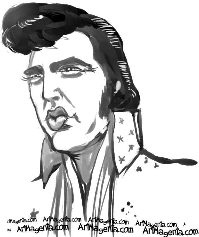677x806 caricatures elvis presley - Elvis Cartoon Drawing
