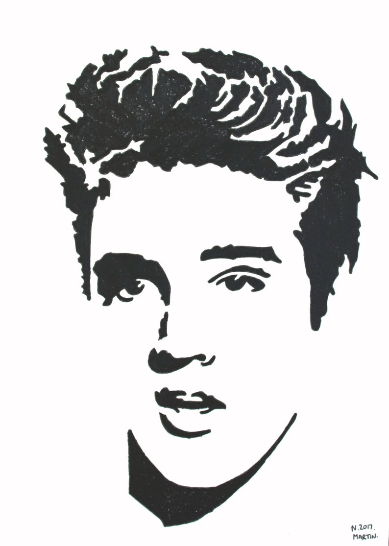 794x1115 Elvis Presley Hand Drawn Original Size Drawing Not A Etsy - Elvis Drawing