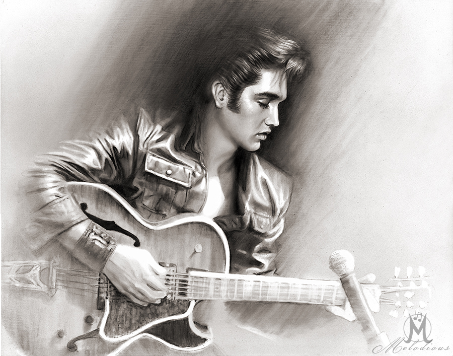 900x707 Elvis Presley On His Comeback Tour Original Drawing - Elvis Drawing