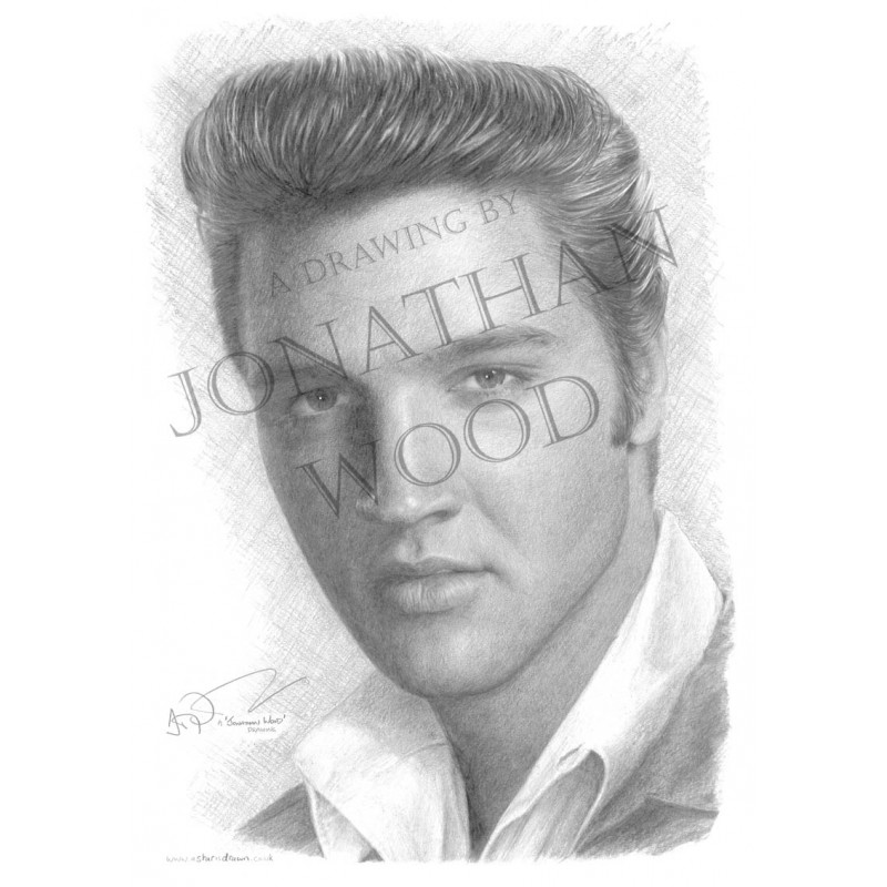 800x800 Jonathan Wood Pencil Drawing - Elvis Drawing