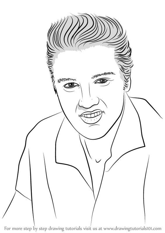 566x800 Learn How To Draw Elvis Presley - Elvis Drawing