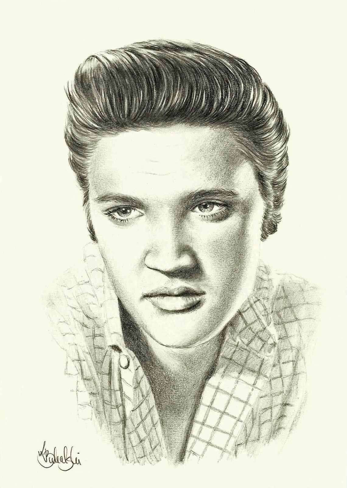 1140x1600 Elvis Presley Print Of The Original Pencil Drawing - Elvis Drawing