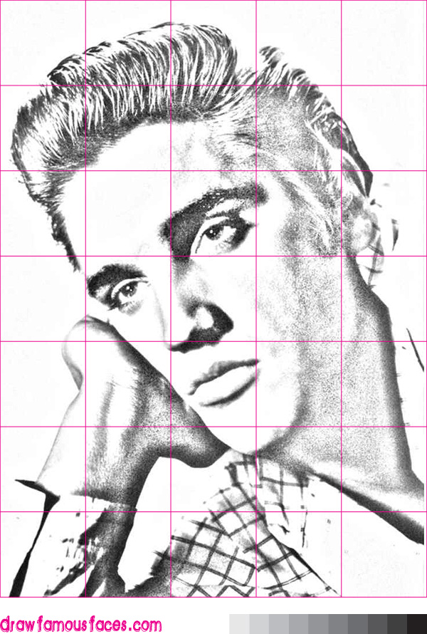 600x890 How To Draw Elvis Presley Draw Famous Faces - Elvis Line Drawing