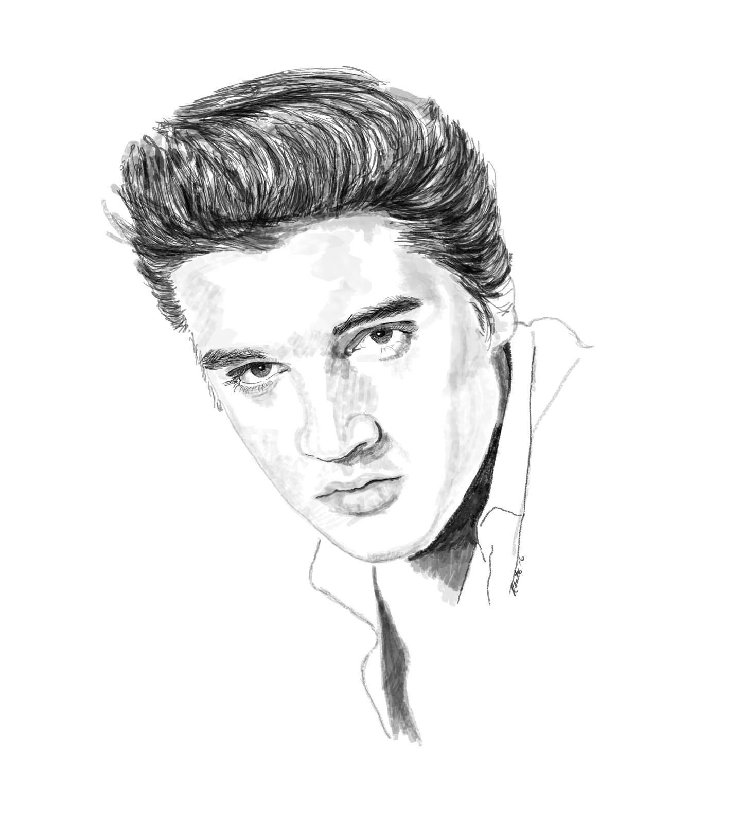 Elvis Line Drawing at Explore collection of Elvis